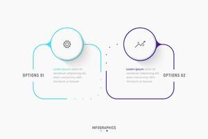 Infographic label design template with icons and 2 options or steps. Can be used for process diagram, presentations, workflow layout, banner, flow chart, info graph. vector
