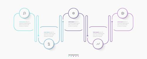 Infographic label design template with icons and 5 options or steps. Can be used for process diagram, presentations, workflow layout, banner, flow chart, info graph. vector