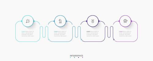 Infographic label design template with icons and 4 options or steps. Can be used for process diagram, presentations, workflow layout, banner, flow chart, info graph. vector