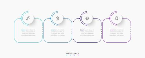 Infographic label design template with icons and 4 options or steps. Can be used for process diagram, presentations, workflow layout, banner, flow chart, info graph. vector