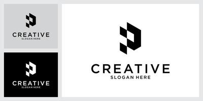 P or PP initial letter logo design vector