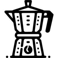 Ceramic pitcher for coffee drink doodle icon. Jug for making Italian coffee. Simple minimalistic symbol in black on white background vector