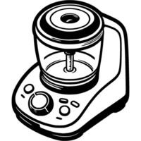 Professional kitchen machine in monochrome. Simple minimalistic in black ink drawing on white background vector