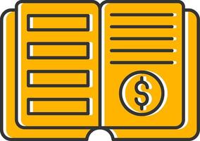 Ledger Line Filled Slip Icon vector