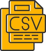CSV File Line Filled Slip Icon vector