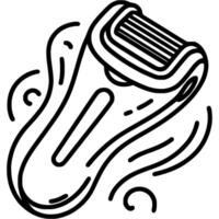 Depilator for hair removal doodle icon. Professional hair removal device. Simple minimalistic symbol in black on white background vector