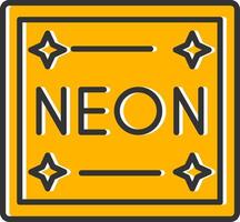 Neon Line Filled Slip Icon vector