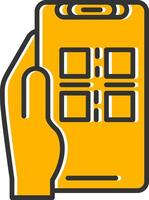 Qr Scan Line Filled Slip Icon vector