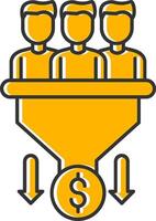 Sales PipeLine Filled Slip Line Filled Slip Icon vector