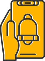 Notification Line Filled Slip Icon vector