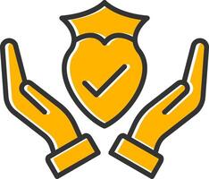 Trust Line Filled Slip Icon vector