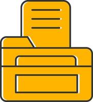 Open File Line Filled Slip Icon vector