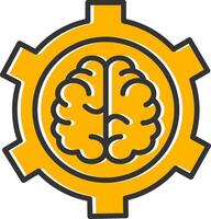 Brain Functions Line Filled Slip Icon vector