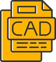 CAD File Line Filled Slip Icon vector