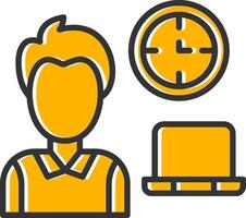 Working Hours Line Filled Slip Icon vector