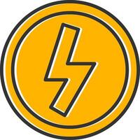 Lightning Line Filled Slip Icon vector