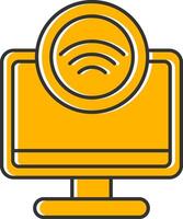 Internet Access Line Filled Slip Icon vector