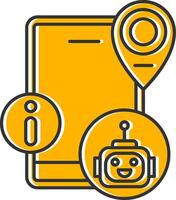 Virtual Assistant Line Filled Slip Icon vector