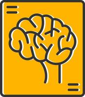 Brain X Ray Line Filled Slip Icon vector