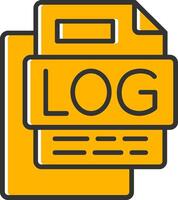 LOG File Line Filled Slip Icon vector