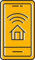 Smart Home Monitoring Line Filled Slip Icon vector