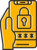 Pin Code Line Filled Slip Icon vector