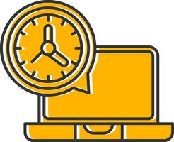 All The Time Working Line Filled Slip Icon vector