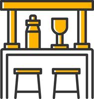 Bar Line Filled Slip Icon vector