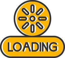 Loading Line Filled Slip Icon vector