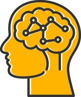 Neural Circuit Line Filled Slip Icon vector