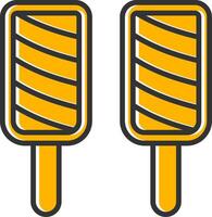 Popsicle Line Filled Slip Icon vector