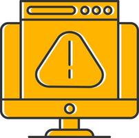 Web Alert Line Filled Slip Icon vector