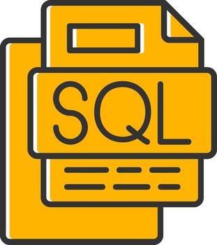 SQL File Line Filled Slip Icon vector