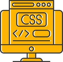 Css Line Filled Slip Icon vector