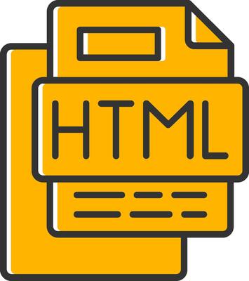 Html File Line Filled Slip Icon