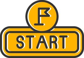 Start Line Filled Slip Icon vector