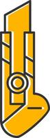 Utility Knife Line Filled Slip Icon vector