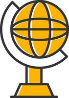 Globe Line Filled Slip Icon vector