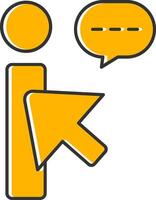 Click Line Filled Slip Icon vector