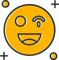 Wink Line Filled Slip Icon vector