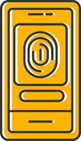 Fingerprint Scanner Line Filled Slip Icon vector