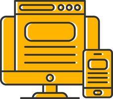 Responsive Design Line Filled Slip Icon vector