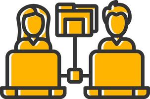 Remote Access Line Filled Slip Icon vector