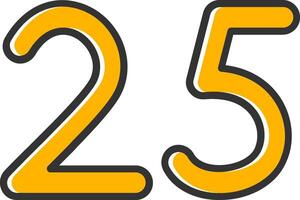 Twenty five Line Filled Slip Icon vector