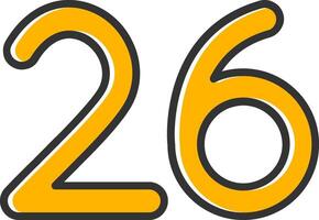 Twenty six Line Filled Slip Icon vector