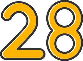 Twenty eight Line Filled Slip Icon vector
