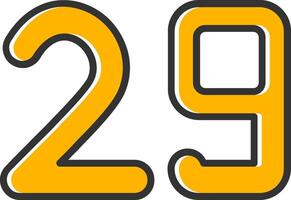 Twenty nine Line Filled Slip Icon vector