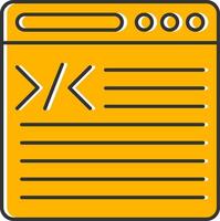 Coding Line Filled Slip Icon vector