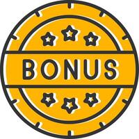Bonus Line Filled Slip Icon vector