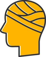 Head Line Filled Slip Icon vector